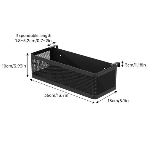 Bedside Caddy Shelf for Bunk Bed, Office Cubicle Walls, Crib Rails, Dorm Bed College Dorm Room Essentials Bed Shelf for Cell Phone Headphone Magazine Snacks (Black, L13.78in*W5.12in*H3.94in) - color: Black, size: L13.78in*W5.12in*H3.94in