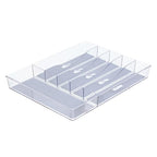 Glad Silverware & Utensil Drawer Organizer - Divided Clear Plastic Storage Tray with 6 Compartments for Kitchen Flatware and Cutlery - BPA Free, Food Safe, Non Slip, 12x15 inches - size: 6-Compartment