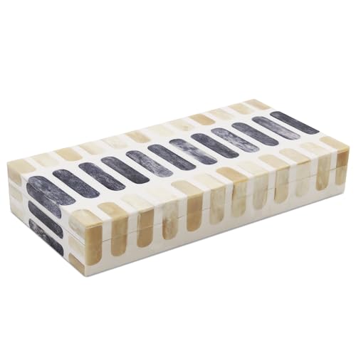 Handicrafts Home Large Decorative Storage Box 12x6– Coffee Table Organizer Box, Modern Home Décor Accent, Keepsake Memory Box, Jewelry Storage Box, Boho Decorative Box with Lid for Shelf, Mantle Decor - color: PATISSERIE-CARAMEL, size: 12x6x2 Inch