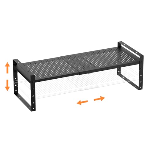 Multi-Functional Metal Shoe Rack,Expandable Adjustable Stackable Kitchen Organizer,Metal Shelf risers for cabinets, Kitchens and Closet, Bathroom(1Pack/Black/Medium) - color: Black, size: 1 PACK/BLACK/MEDIUM