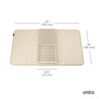 Umbra Udry Dish Rack and Microfiber Drying Mat – Space-Saving Design Folds Up for Easy Storage, Basic Rack, Linen - color: Linen, style: Basic Rack