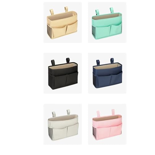 Bedside Storage Organizer Bag Phone Book Magazine Holder Pockets Hanging Storage Bag Sofa Side Pouch Bag(Mint Green) - color: Mint Green