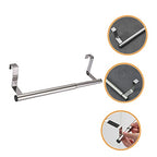 Over The Door Towel Rack Punch-Free Telescopic Stainless Steel Cabinet Door Hanging Bar Kitchen Bathroom Storage Organizer