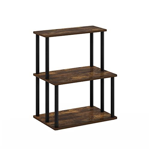Furinno Turn-N-Tube 3-Tier Toolless Kitchen Storage Shelf, Amber Pine/Black - color: Amber Pine/Black, size: 3-Tier Organizer Shelf