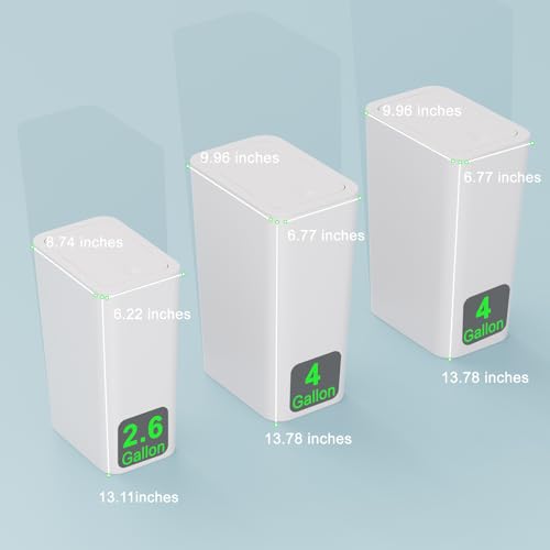 N. NETDOT 3 Pack (2 of 4 Gal & 1 of 2.6 Gal) Small Trash Can with Lid,Bathroom Garbage Can with Pop-Up Lid,Waste Basket for Bathroom,Kitchen,Bedroom,Powder Room,Craft Room,Office,College (Off White) - color: 4gal x2 & 2.6gal Off White
