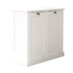 Two-Compartment Tilt-Out Laundry Sorter Cabinet White, with Removable Cloth Bags Fashionable Design Finish Durable Organizer Durable Material Three Painting processes, for Laundry Rooms