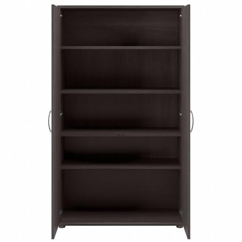 Bush Business Furniture Universal 92W 5 Piece Modular Storage Set with Floor and Wall Cabinets in Storm Gray - color: Storm Gray