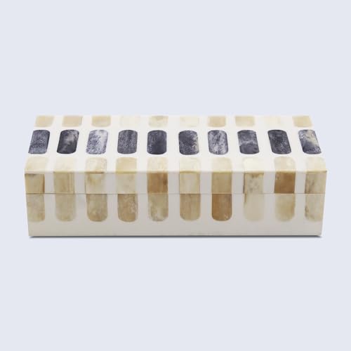 Handicrafts Home Decorative Storage Box 10x4.5 – Remote Control Holder, Jewelry Organizer, Modern Decorative Box with Lid, Boho Chic Home Décor Accent, Vintage Memory Box for Living Room Shelf Décor - color: PATISSERIE-CARAMEL, size: 10x4.5x2.5 Inch