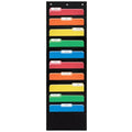 Essex Wares - 10 Pocket File Pocket Chart, Black, 14" Wide x 47" Tall - Versatile Wall Hanging File Folder Organizer for Classroom, Office, Home, and More - Wall Folder Organizer - 10 Pockets - size: 10 Pocket