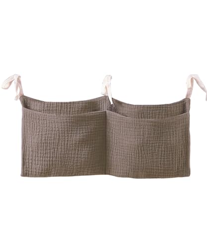 Baby Bedside Hanging Bags Storage Organizer Milk Bottle Toy Crib Baby Nappy-Bag Bed-Bunk Organizing Bag - color: Khaki