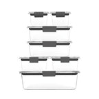 Rubbermaid Brilliance Food Storage Containers, 14 Piece Plastic Containers with Lids, BPA-Free, Leak Proof, Clear - size: 14-Piece