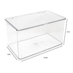 Isaac Jacobs Large Stackable Organizer Bin (10.75” x 6.5” x 6.1”) w Hinged Lid Clear Storage Box Home Office School Fridge Bathroom Kitchen Pantry Container BPAFree Food Safe (Large Clear) - size: Large