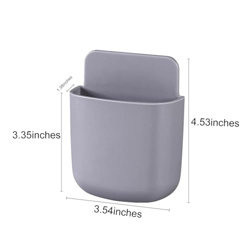 1Pcs Wall-Mounted Storage Box Space-Saving Wall Organizer for Phone Remote Small Items Creative Hanging Storage Easy Install No Electricity Needed(Grey) - color: 1Grey