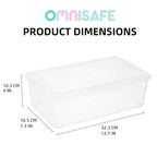6 Quart Stackable Plastic Storage Shoebox, BPA-Free Nestable Container with Latching Lid to Organize Shoes, See-Through Box for Home and Office, Multi-Purpose Clear Bins (Transparent, 8 Pack)