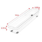 Glad Plastic Drawer Storage Tray – Heavy Duty Organizer Bin for Home, Kitchen, Bath, Bedroom, Office | Non-Slip Feet, 13" x 3.25", Clear - size: 13x3 (Pack of 1)