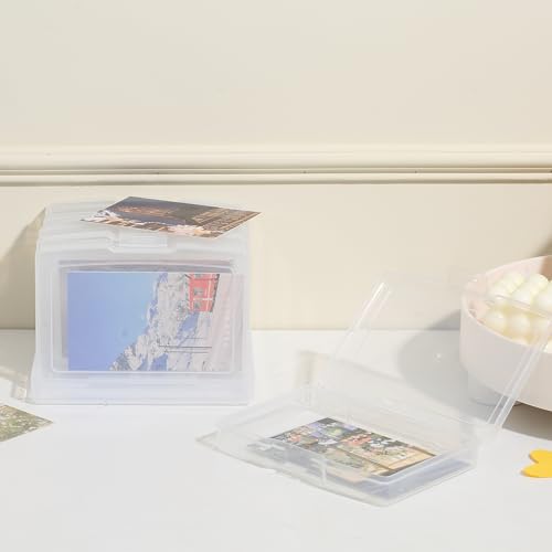 novelinks Transparent 4" x 6" Photo Storage Boxes, 6 Inner Photo Organizer Cases with Tray, Picture Storage Containers for 4x6 Prints, Craft & Memory Card Sorting Box (Clear 2Pack) - color: Clear 2 Pack