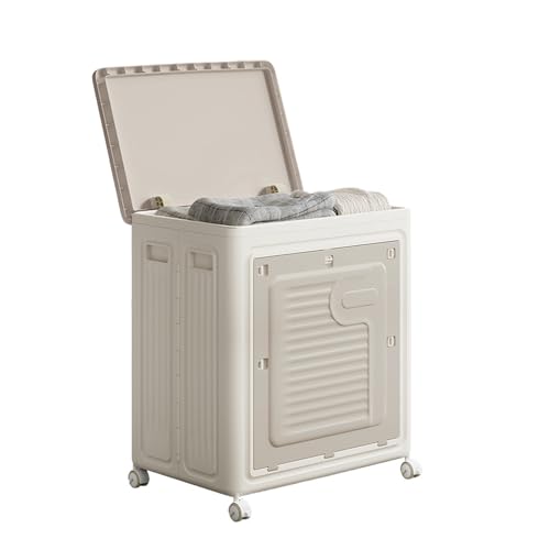 Garvee Rolling Laundry Hamper with Lid, 150L Large Capacity Clothes Hampers Plastic Collapsible Laundry Baskets with Wheels Collapsible Sturdy Storage Organizer Boxes Bins Baskets Chest - size: 150L