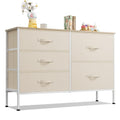 WLIVE Dresser for Bedroom with 5 Drawers, Wide Chest of Drawers for Bedroom, Fabric Dresser for Living Room, Closet, Hallway, Cream White - color: Cream White