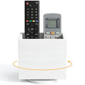 360° Rotating Remote Control Holder, Wooden TV Controller Holder, Remote Holder for Table, Desktop Caddy for Pen, Phone, Small Item Home Office School (White) - color: White - 1slot