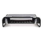 Allsop 32166 Metal Art Organizer 5 Riser Monitor Stand with Drawer and Side Caddies, Black
