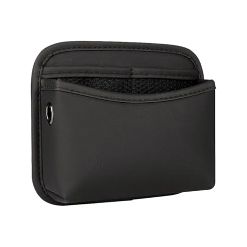 Car Seat Side Storage Pocket, Leather Car Side Pocket Organizer, Auto Console Organizer Bag for Door, Window, Universal Car Organizer Accessories for Phone, Keys, Cards, Sunglass (Black) - color: Black