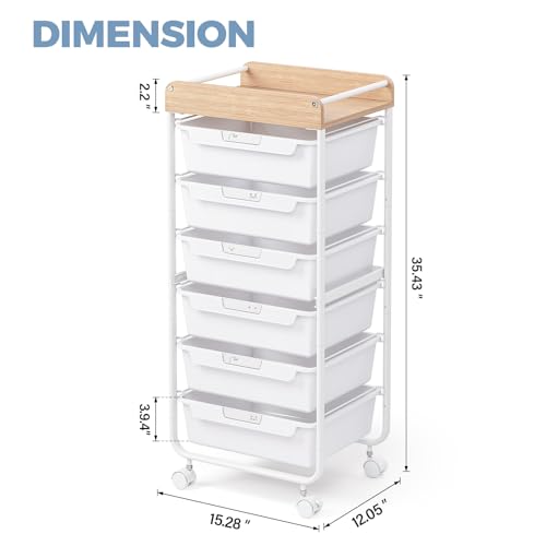 APEXCHASER Utility Cart with 6 Drawers,Rolling Storage Cart for Crafters Artists Kids Teacher Student Storage Arts Crafts & Sewing Study Supplies in Craft Room Dorm Classroom Kids Room-White - color: White, size: 6-Drawers