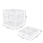 Eslite 3-Pack Collapsible Plastic Storage Crates,Foldable Crates for Storage,16L (White) - color: White
