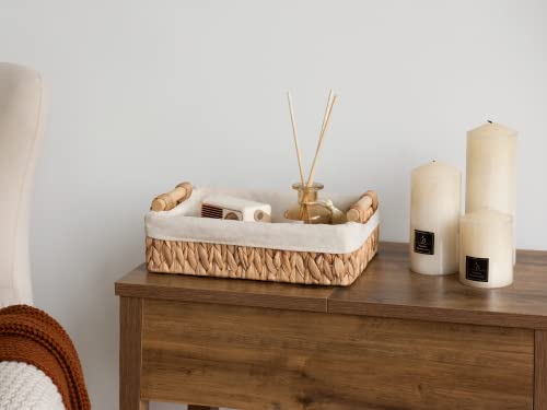 StorageWorks Small Baskets for Organizing, Wicker Bathroom Basket for Toilet Tank Top with Liner, Natural Water Hyacinth, Set of 2 - color: Natural (Water Hyacinth), size: 12"L x 7¾"W x 3¼"H + 10¼"L x 6"W x 2¼"H
