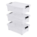20 Quart Plastic Under Bed Storage Box, Stackable Nestable Organizer Bin with Wheels, Multi-Purpose Closet Organizer Storage Containers (3 Pack) - size: 20 Quart