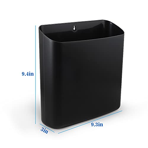 Picowe Magnetic Laundry Storage, Large Lint Holder Bin for Laundry Room, Space-Saving Trash Container Hanging on Dryer, Washer or Wall Mount Trash Bin (Black) - size: L - Black