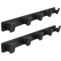 Coat Hook Wall Rack Hanger - Double Coat Rack with 5 Hooks Wall Hooks for Hanging Hat Key Bag Towel Wall Mount Coat Rack, Black 2 Packs - color: Black, size: Rectangle 5 Hooks 2 Packs