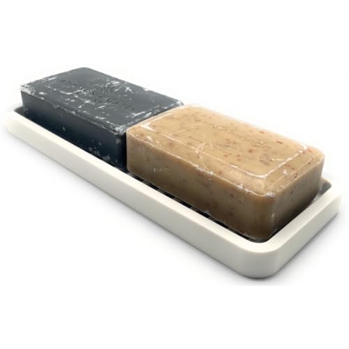 Happitasa Silicone Sink and Surface Organizer Tray, Sponge Holder, Vanity Tray, Trivet, Heat Safe, Dishwasher Safe, for Bathroom and Kitchen Organization (Vanilla Cream, 9"x3.5") - color: Vanilla Cream, size: 9" x 3.5" x 0.6"