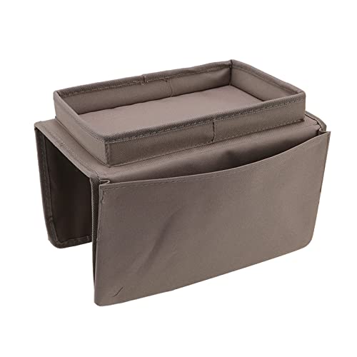 Sofa Tray Couch Arm Table Foldable Storage Holder with Large Tray and Side Pockets for Living Room Couch Organizer 600D Oxford Cloth (Coffee) - color: Coffee