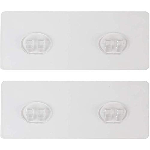 Shower Caddy Adhesive Replacement Stickers Sticker Shelf Basket Strips Suction Hooks Large Strong Hook for Bathroom Storage Corner Transparent Shelves Wall Mount 2 Hooks 6 1/2" - color: Transparent 2 Hooks 6 1/2", size: Wire Hook
