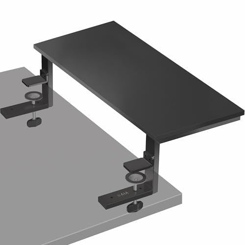 VIVO Clamp-on 22 inch Desk Extension Shelf for Gaming PC, Ergonomic Computer Monitor and Laptop Riser, Printer Stand, Versatile with Freestanding Feet Included, Desktop Organizer, DESK-SHELF22B - size: 22"