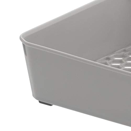 Spectrum Diversified Hexa Drawer Organizer Tray Modern Kitchen Cutlery, Utensil, Silverware Holder Caddy, 5 Dividers Cabinet Storage, 10 x 13, Stone Gray - color: Stone Gray, size: 5 Divider
