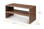 Whitmor Wood Stackable 2-Shelf Shoe Rack, Walnut, 24 inches - color: Walnut, size: 24 INCH