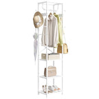 ELYKEN Coat Rack Freestanding, Hall Tree with 3 Storage Shelves and 12 Hooks, Industrial Clothes Rack Stand Organizer for Bedroom, Hallway, Entryway, Office, Living Room, White - color: White