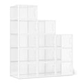 Amazon Basics Stackable and Foldable Clear Shoe Storage Organizer Box, Large, 12-Pack - size: Large