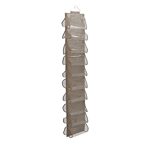 Household Essentials 20-Pocket Closet Shoe File, Beige - color: Latte