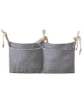 Baby Bedside Hanging Bags Storage Organizer Milk Bottle Toy Crib Baby Nappy-Bag Bed-Bunk Organizing Bag - color: Grey
