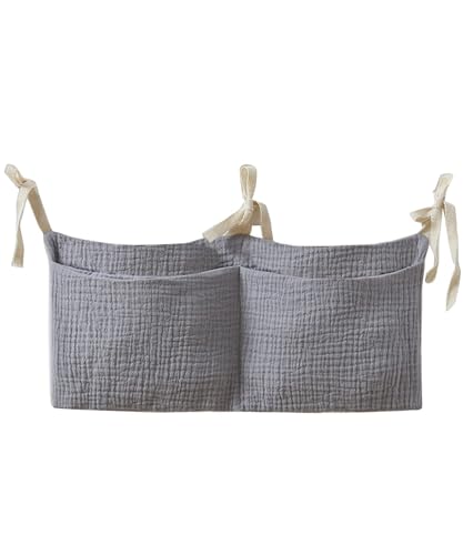 Baby Bedside Hanging Bags Storage Organizer Milk Bottle Toy Crib Baby Nappy-Bag Bed-Bunk Organizing Bag - color: Grey
