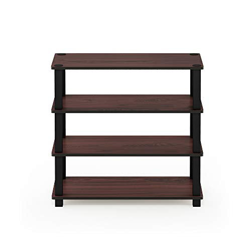 Furinno Turn-S-Tube 4-Tier Shoe Rack, Dark Cherry/Black - color: Dark Cherry/Black, size: 4-Tier (23.6"W)