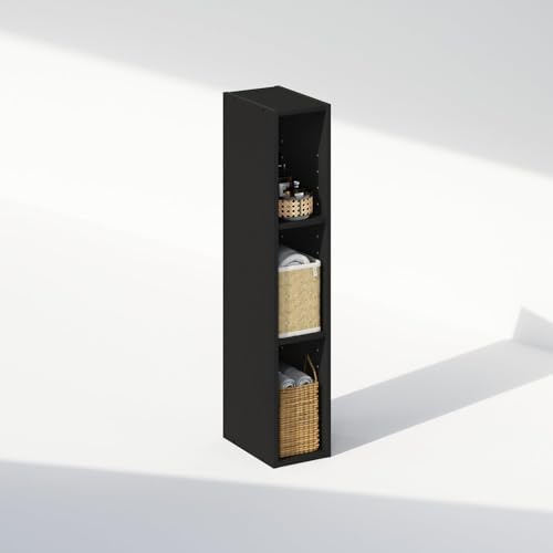 Furinno Reed 3-Tier Closet Organizers and Storage, Closet Organizer, Open Shelf Closet Storage, for Wardrobe, Bedroom, Living Room, 6-Inch Width, Blackwood - color: Blackwood, size: 3-Tier; 5.9" W
