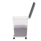Amazon Basics Airtight Pet Food Storage Container with Scoop, BPA Free, Removable Wheels, 69 QT, Gray - size: 69 QT