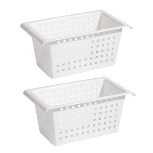 2 Pack Under Shelf Storage Basket Organizer,Hanging Storage Baskets,Hanging Basket for Closet Wardrobe Kitchen for Expandable Rod Under Sink Organizer