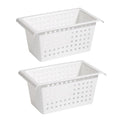 2 Pack Under Shelf Storage Basket Organizer,Hanging Storage Baskets,Hanging Basket for Closet Wardrobe Kitchen for Expandable Rod Under Sink Organizer