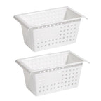 2 Pack Under Shelf Storage Basket Organizer,Hanging Storage Baskets,Hanging Basket for Closet Wardrobe Kitchen for Expandable Rod Under Sink Organizer
