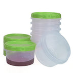 Jucaifu 8 Pack 8 Ounce reuseable small plastic freezer storage container jars with screw lid for food snacks lunch Green - color: Green(8PCS)