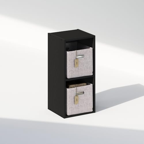 Furinno Reed 2-Tier Closet Organizers and Storage, Closet Organizer, Open Shelf Closet Storage, for Wardrobe, Bedroom, Living Room, 10-Inch Width, Blackwood - color: Blackwood, size: 2-Tier; 9.8" W